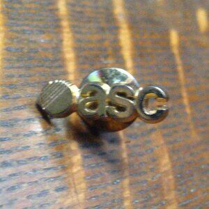 ASC Company Logo Gold Lapel Pin Tie Tack